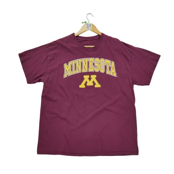 T shirt manches courtes homme bordeaux Vintage Motif imprime Col Rond Equipe Minnesota