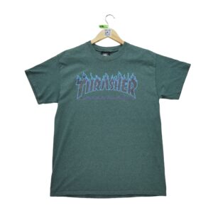 T shirt manches courtes homme gris Thrasher Motif imprime Col Rond