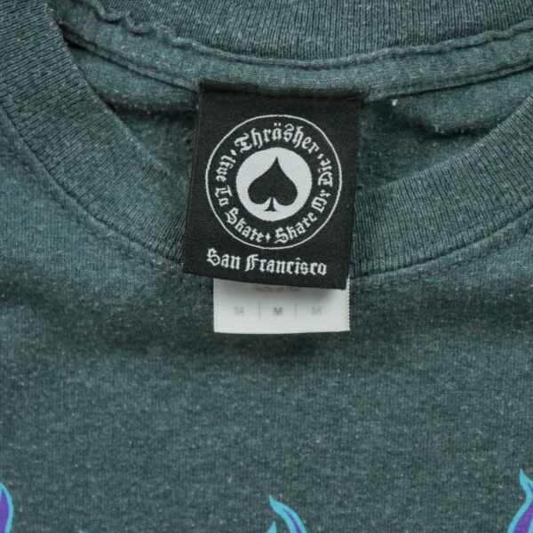 T shirt manches courtes homme gris Thrasher Motif imprime Col Rond