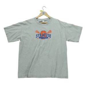 T shirt manches courtes homme gris Vintage Motif imprime Col Rond Equipe Syracuse