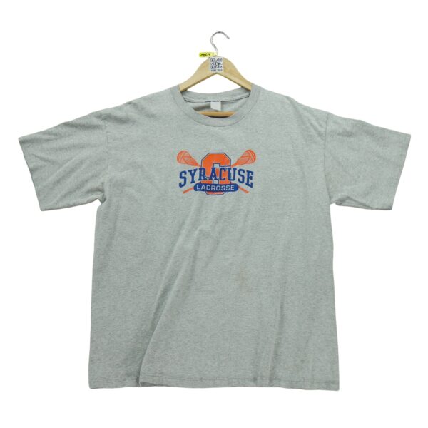 T shirt manches courtes homme gris Vintage Motif imprime Col Rond Equipe Syracuse