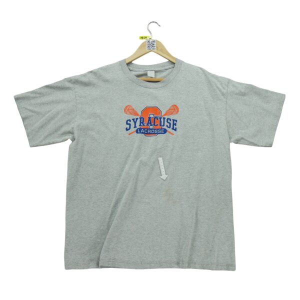 T shirt manches courtes homme gris Vintage Motif imprime Col Rond Equipe Syracuse