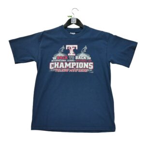 T shirt manches courtes homme marine Vintage Motif imprime Col Rond