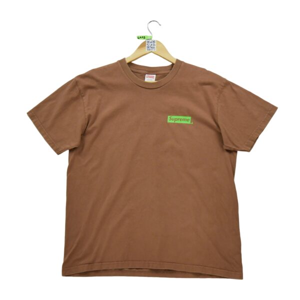 T shirt manches courtes homme marron Supreme Motif imprime Col Rond