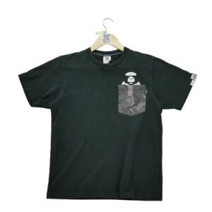 T shirt manches courtes homme noir A Bathing Ape Bape Motif imprime Col Rond
