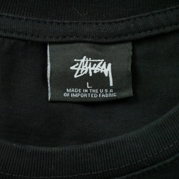 T shirt manches courtes homme noir Stussy Motif imprime Col Rond