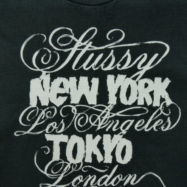 T shirt manches courtes homme noir Stussy Motif imprime Col Rond