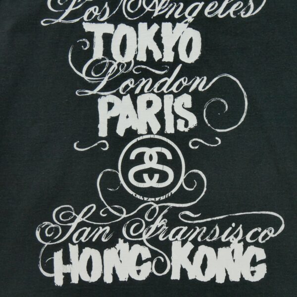 T shirt manches courtes homme noir Stussy Motif imprime Col Rond