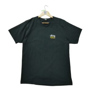 T shirt manches courtes homme noir Stussy Motif imprime Col Rond