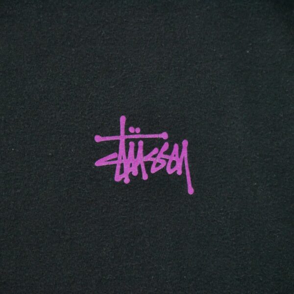 T shirt manches courtes homme noir Stussy Motif imprime Col Rond