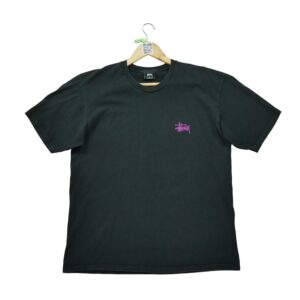 T shirt manches courtes homme noir Stussy Motif imprime Col Rond