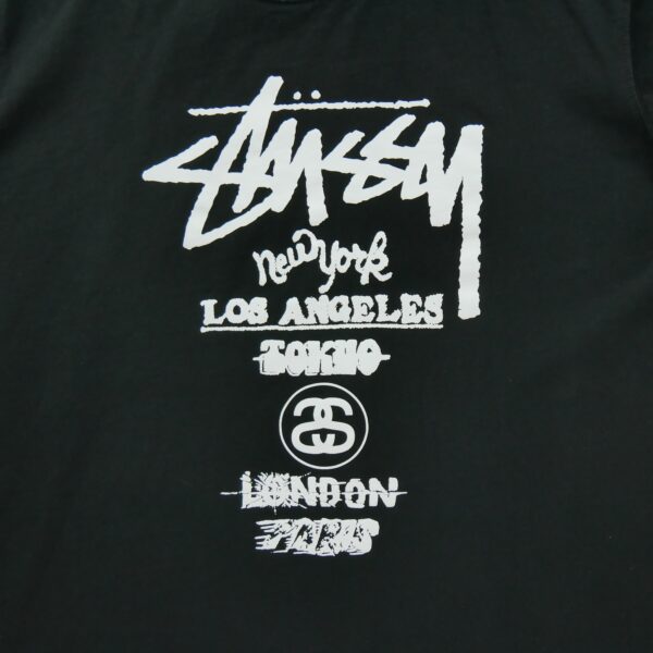 T shirt manches courtes homme noir Stussy Motif imprime Col Rond