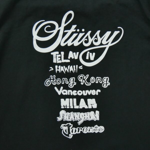 T shirt manches courtes homme noir Stussy Motif imprime Col Rond