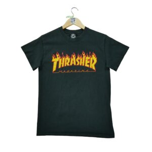 T shirt manches courtes homme noir Thrasher Motif imprime Col Rond