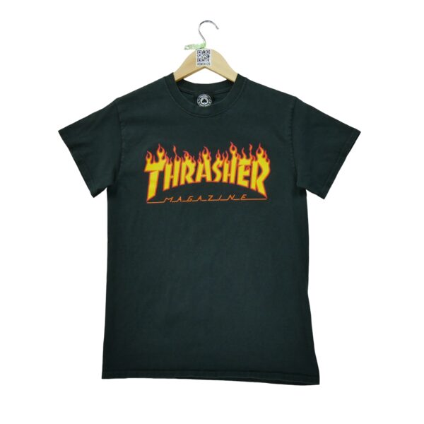 T shirt manches courtes homme noir Thrasher Motif imprime Col Rond