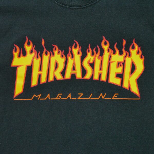 T shirt manches courtes homme noir Thrasher Motif imprime Col Rond