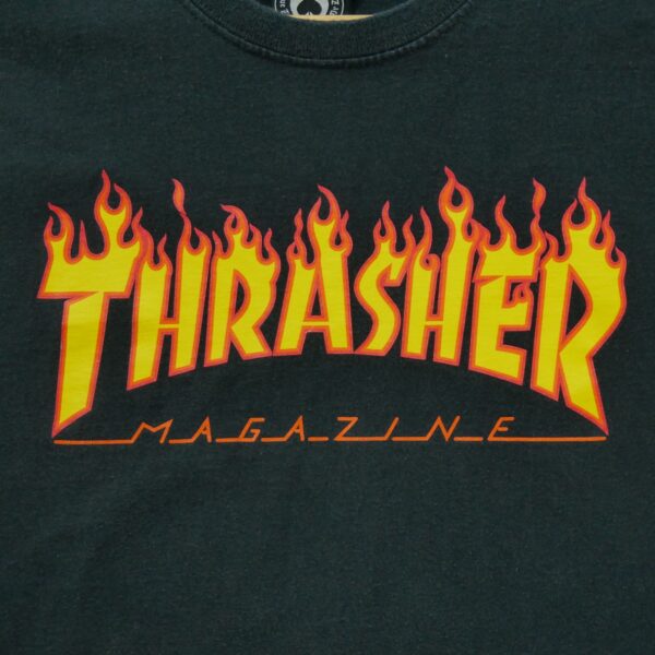 T shirt manches courtes homme noir Thrasher Motif imprime Col Rond