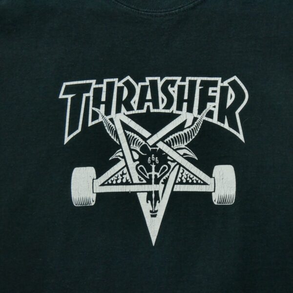 T shirt manches courtes homme noir Thrasher Motif imprime Col Rond
