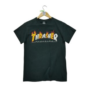 T shirt manches courtes homme noir Thrasher Motif imprime Col Rond