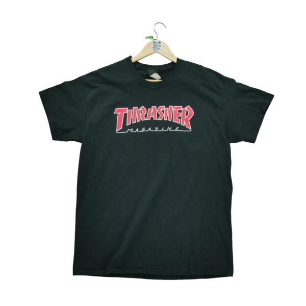 T shirt manches courtes homme noir Thrasher Motif imprime Col Rond