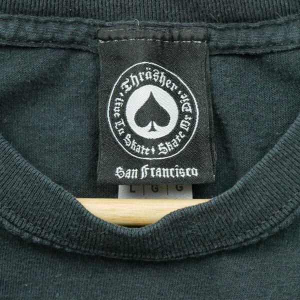 T shirt manches courtes homme noir Thrasher Motif imprime Col Rond