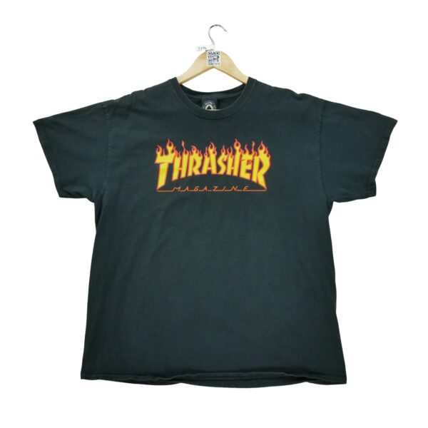 T shirt manches courtes homme noir Thrasher Motif imprime Col Rond