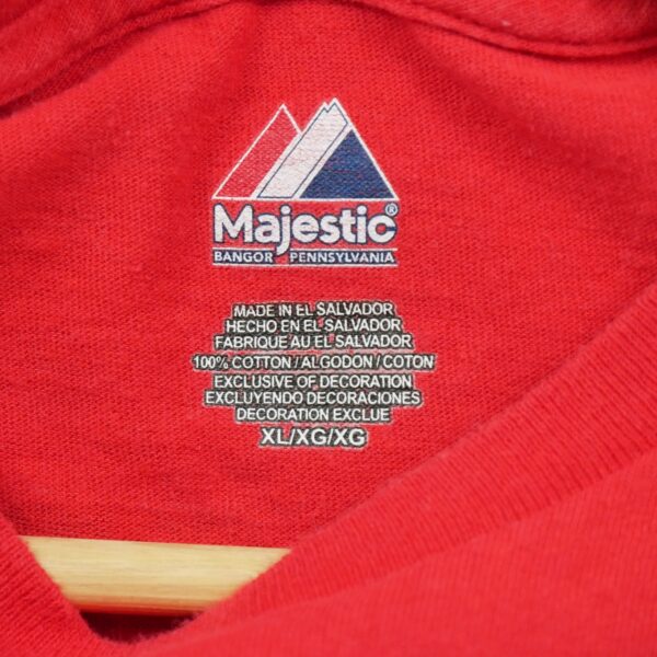 T shirt manches courtes homme rouge Majestic Motif imprime Col Rond Equipe Red Sox de Boston