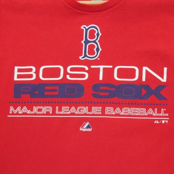 T shirt manches courtes homme rouge Majestic Motif imprime Col Rond Equipe Red Sox de Boston