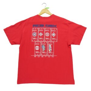 T shirt manches courtes homme rouge Majestic Motif imprime Col Rond Equipe Red Sox de Boston