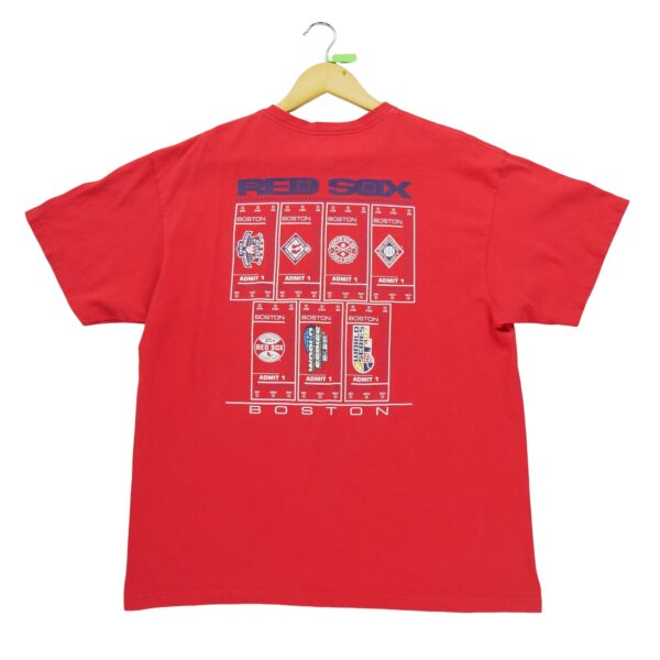 T shirt manches courtes homme rouge Majestic Motif imprime Col Rond Equipe Red Sox de Boston