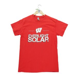 T shirt manches courtes homme rouge NCAA Motif imprime Col Rond Equipe Wisconsin