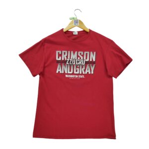 T shirt manches courtes homme rouge Vintage Motif imprime Col Rond