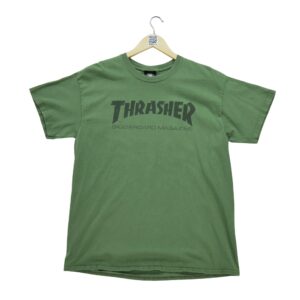T shirt manches courtes homme vert Thrasher Col Rond