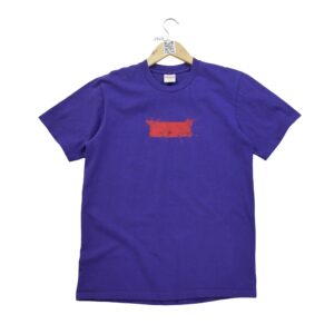 T shirt manches courtes homme violet Supreme Motif imprime Col Rond