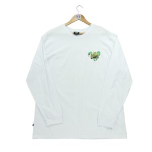 T shirt manches longues homme blanc Stussy Motif imprime Col Rond