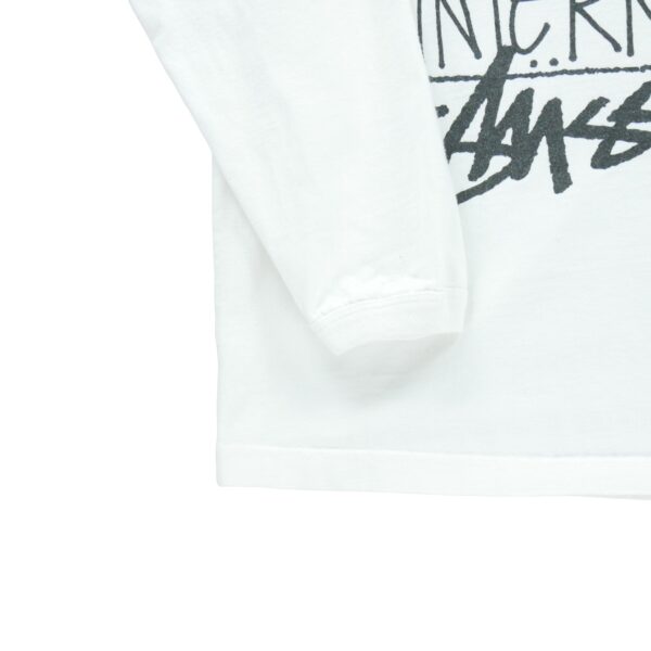 T shirt manches longues homme blanc Stussy Motif imprime Col Rond