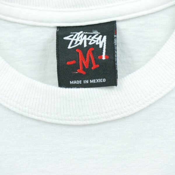 T shirt manches longues homme blanc Stussy Motif imprime Col Rond