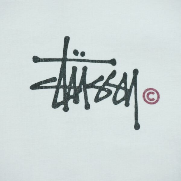 T shirt manches longues homme blanc Stussy Motif imprime Col Rond