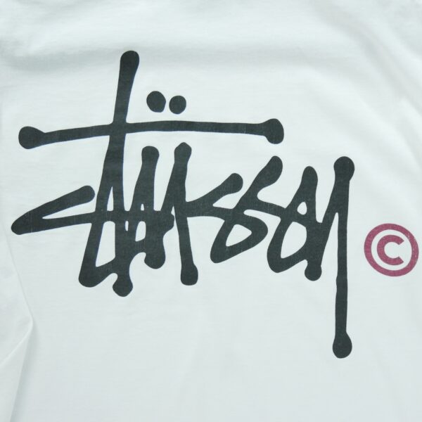 T shirt manches longues homme blanc Stussy Motif imprime Col Rond