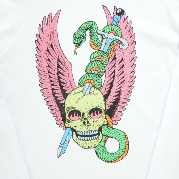 T shirt manches longues homme blanc Stussy Motif imprime Col Rond