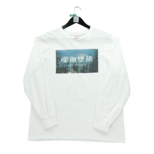 T shirt manches longues homme blanc Supreme Col Rond