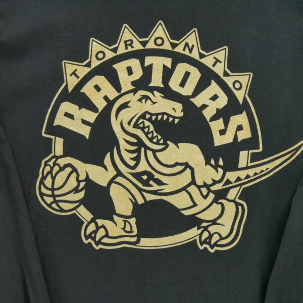 T shirt manches longues homme noir Vintage Motif imprime Col Rond Equipe Toronto Raptors