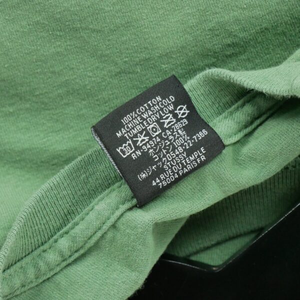 T shirt manches longues homme vert Stussy Col Rond