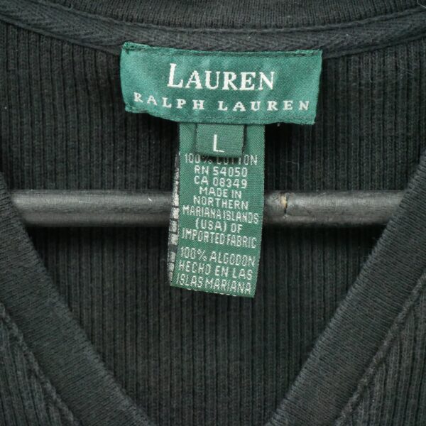 T shirt sans manches femme noir Polo Ralph Lauren Col V