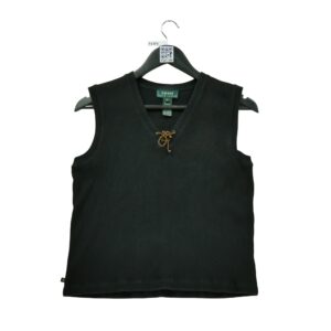 T shirt sans manches femme noir Polo Ralph Lauren Col V