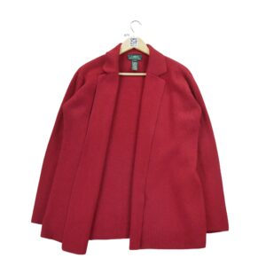 Blazer femme manches longues rouge Polo Ralph Lauren Col Revert