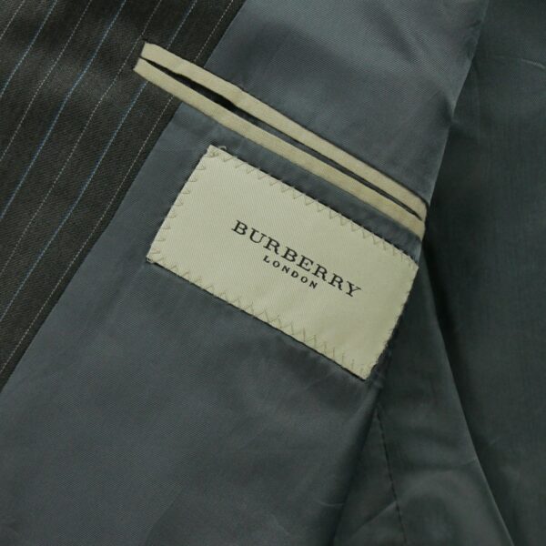 Blazer homme manches longues gris Burberry Motif a rayures Col Officier