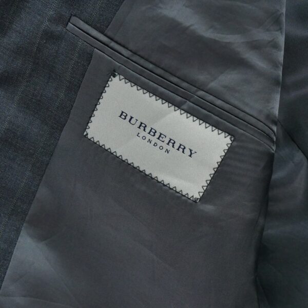 Blazer homme manches longues marine Burberry Motif a rayures Col Officier