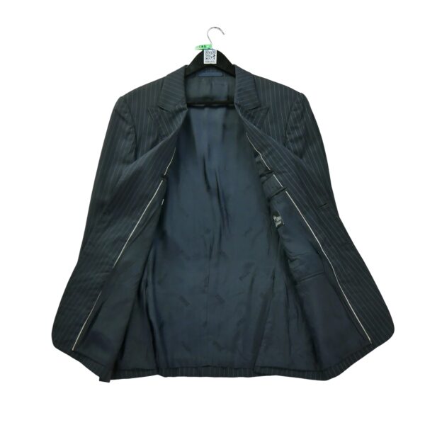 Blazer homme manches longues marine Versace Motif a rayures Col Officier