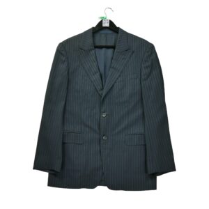 Blazer homme manches longues marine Versace Motif a rayures Col Officier